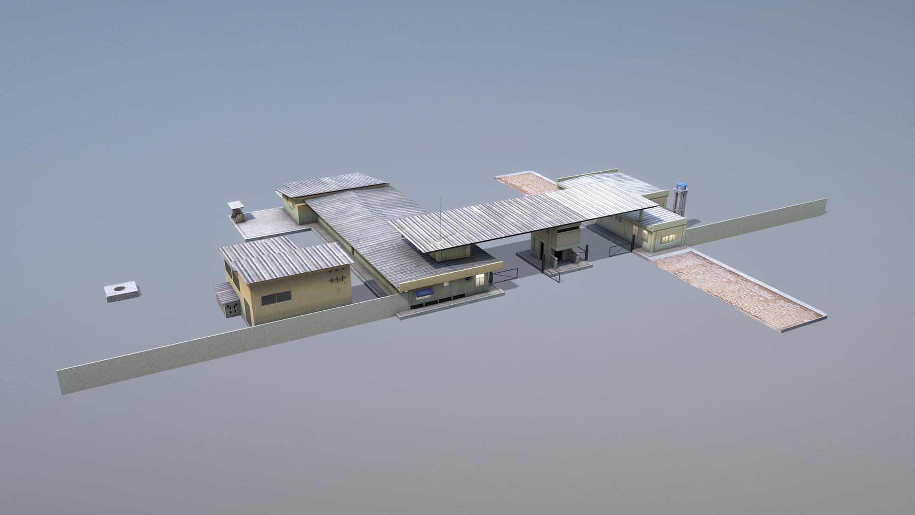 MilitaryBase PortoVelho RoadBlock Low-poly 3D model_1