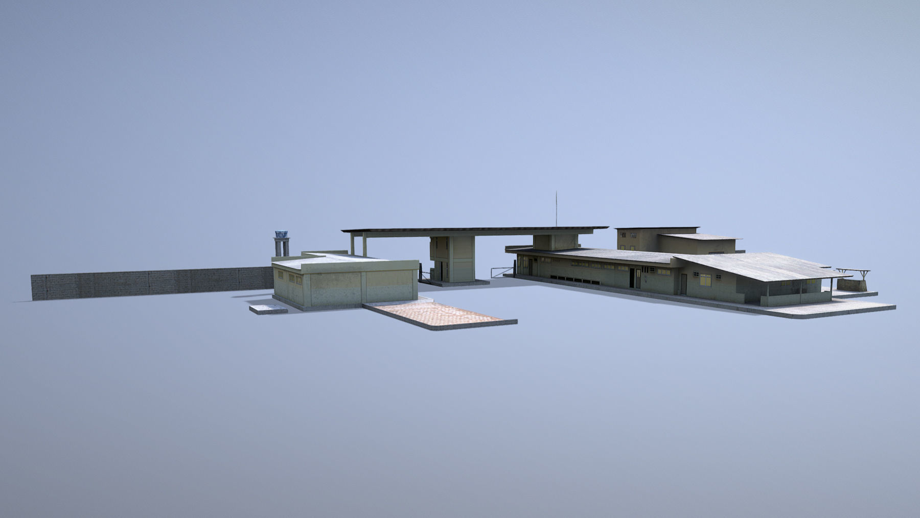 MilitaryBase PortoVelho RoadBlock Low-poly 3D model_8