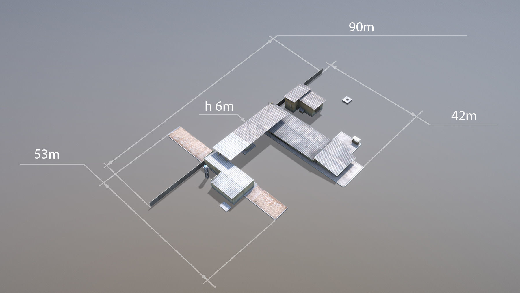 MilitaryBase PortoVelho RoadBlock Low-poly 3D model_10