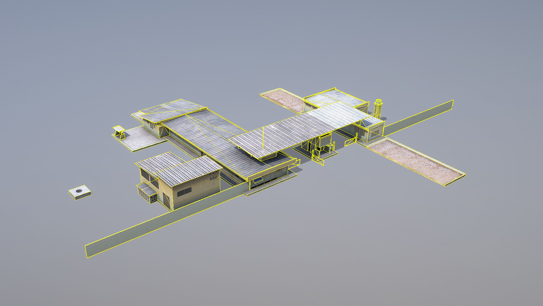 MilitaryBase PortoVelho RoadBlock Low-poly 3D model_12