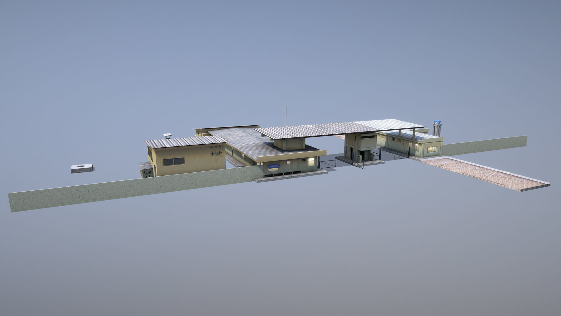 MilitaryBase PortoVelho RoadBlock Low-poly 3D model_5