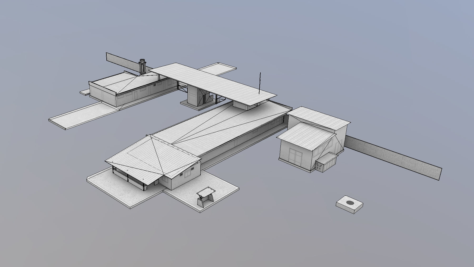 MilitaryBase PortoVelho RoadBlock Low-poly 3D model_13