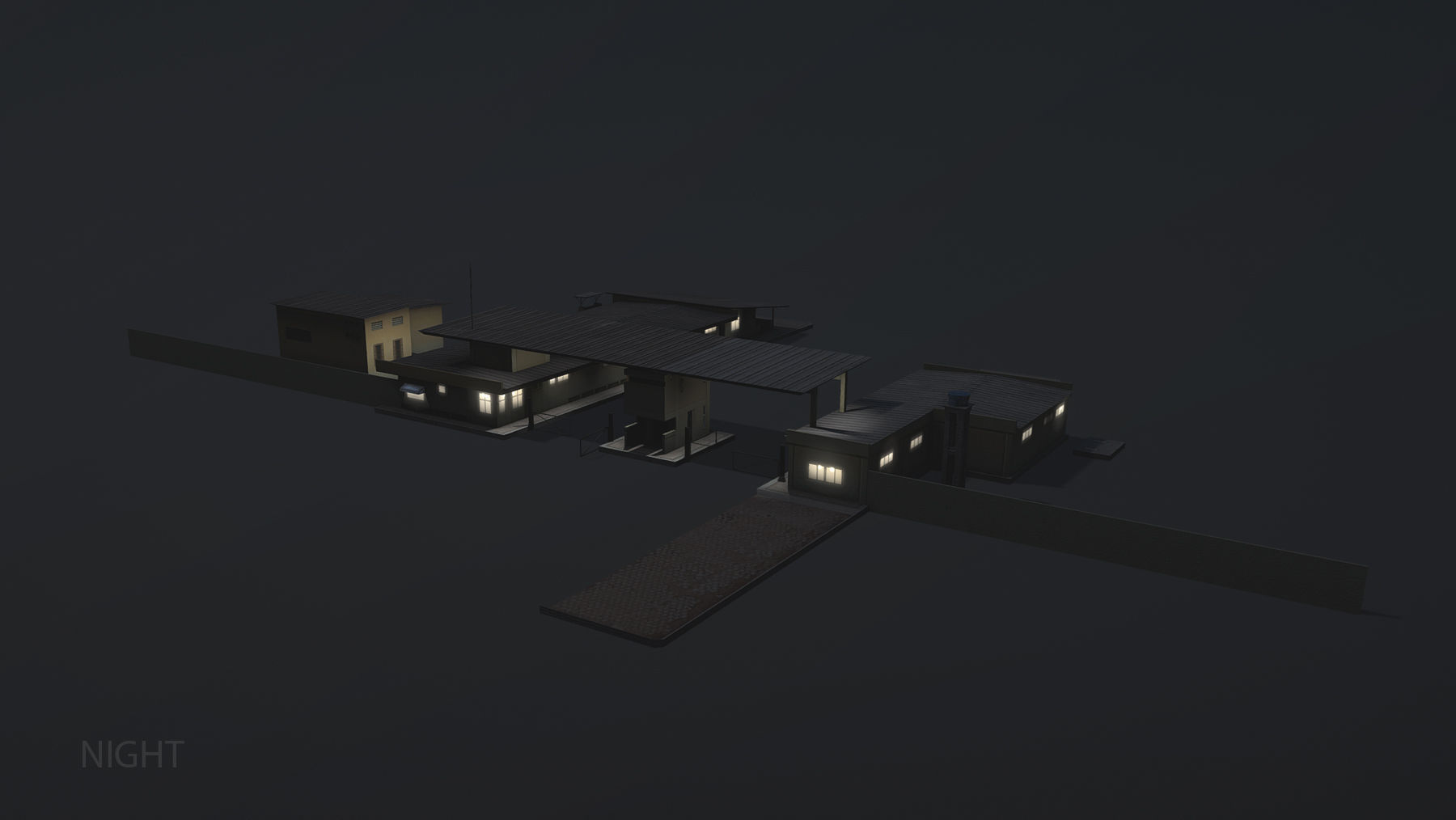 MilitaryBase PortoVelho RoadBlock Low-poly 3D model_16