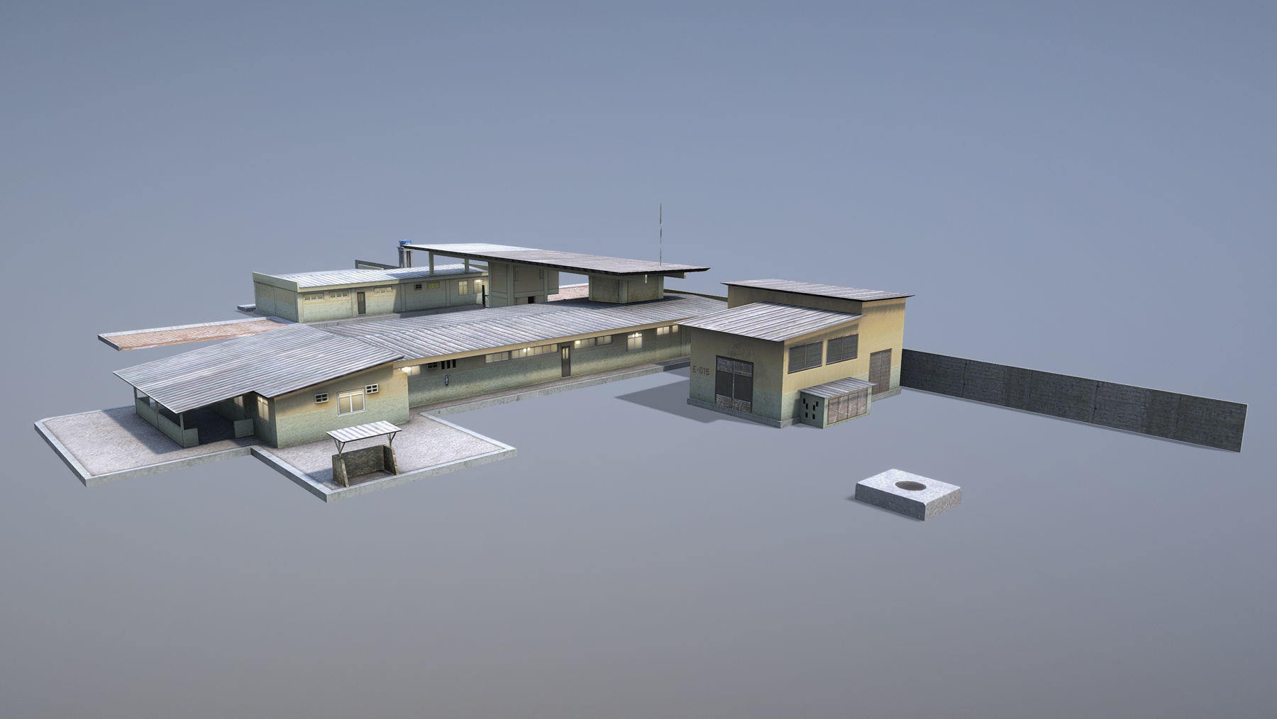 MilitaryBase PortoVelho RoadBlock Low-poly 3D model_6