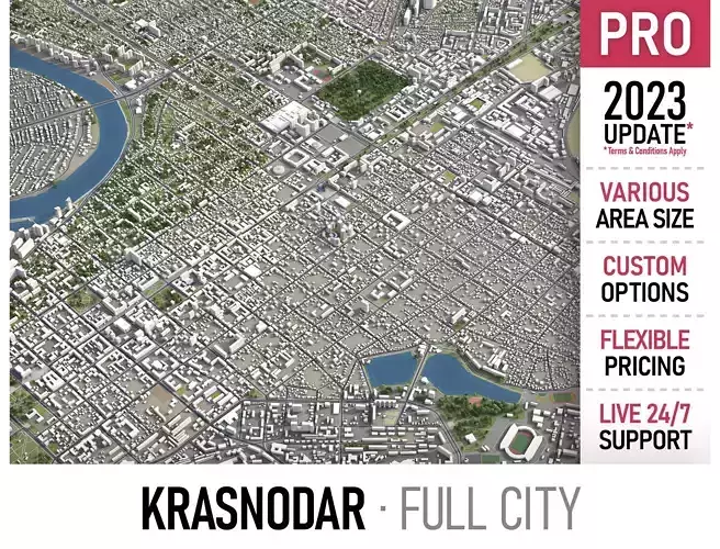 Krasnodar  Low-poly 3D model
