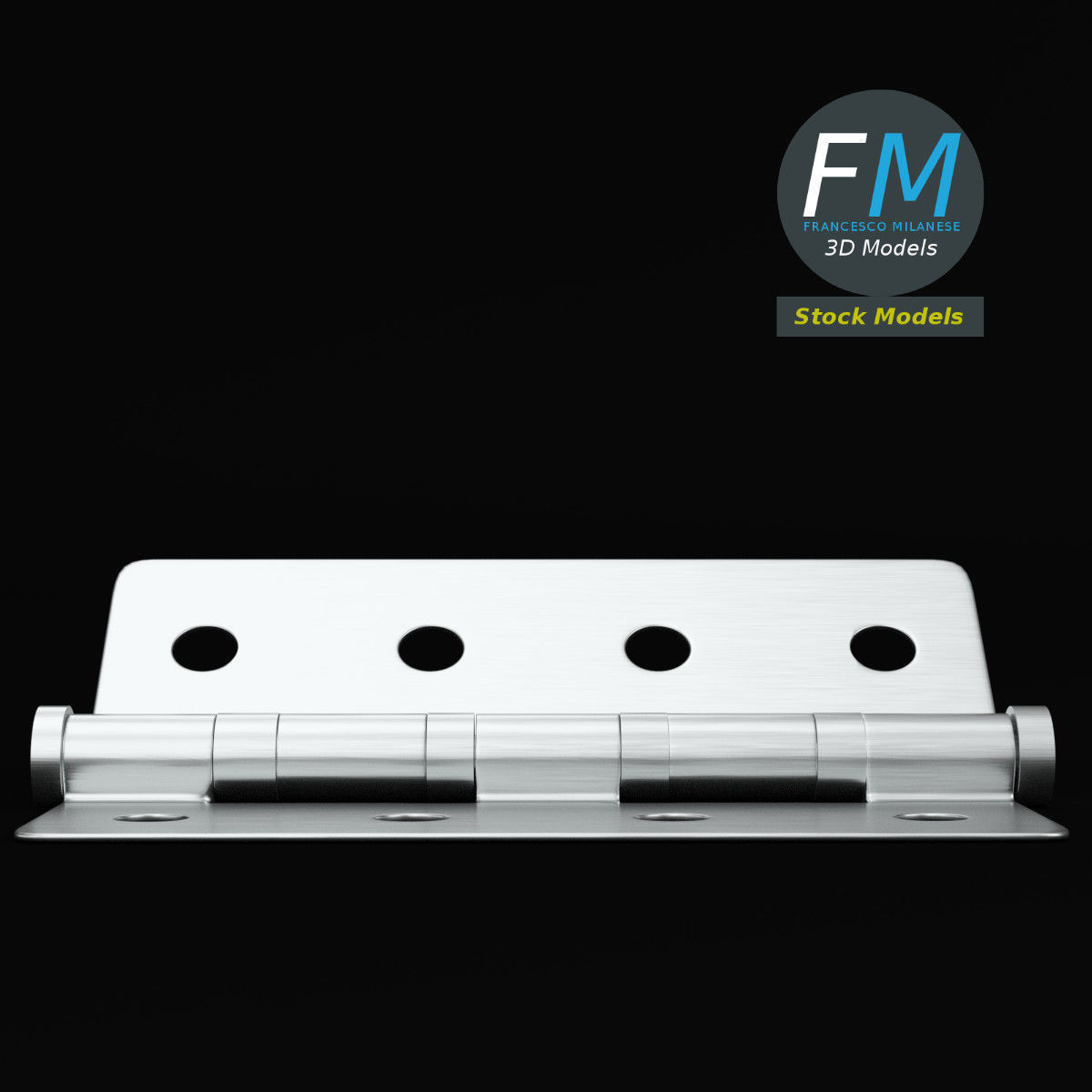 Door hinge 3D model_3