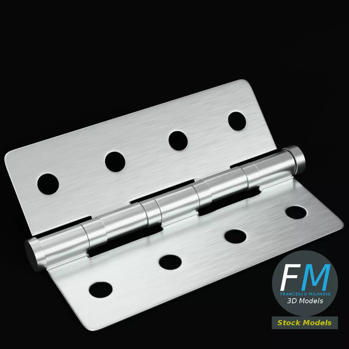 Door hinge 3D model_0