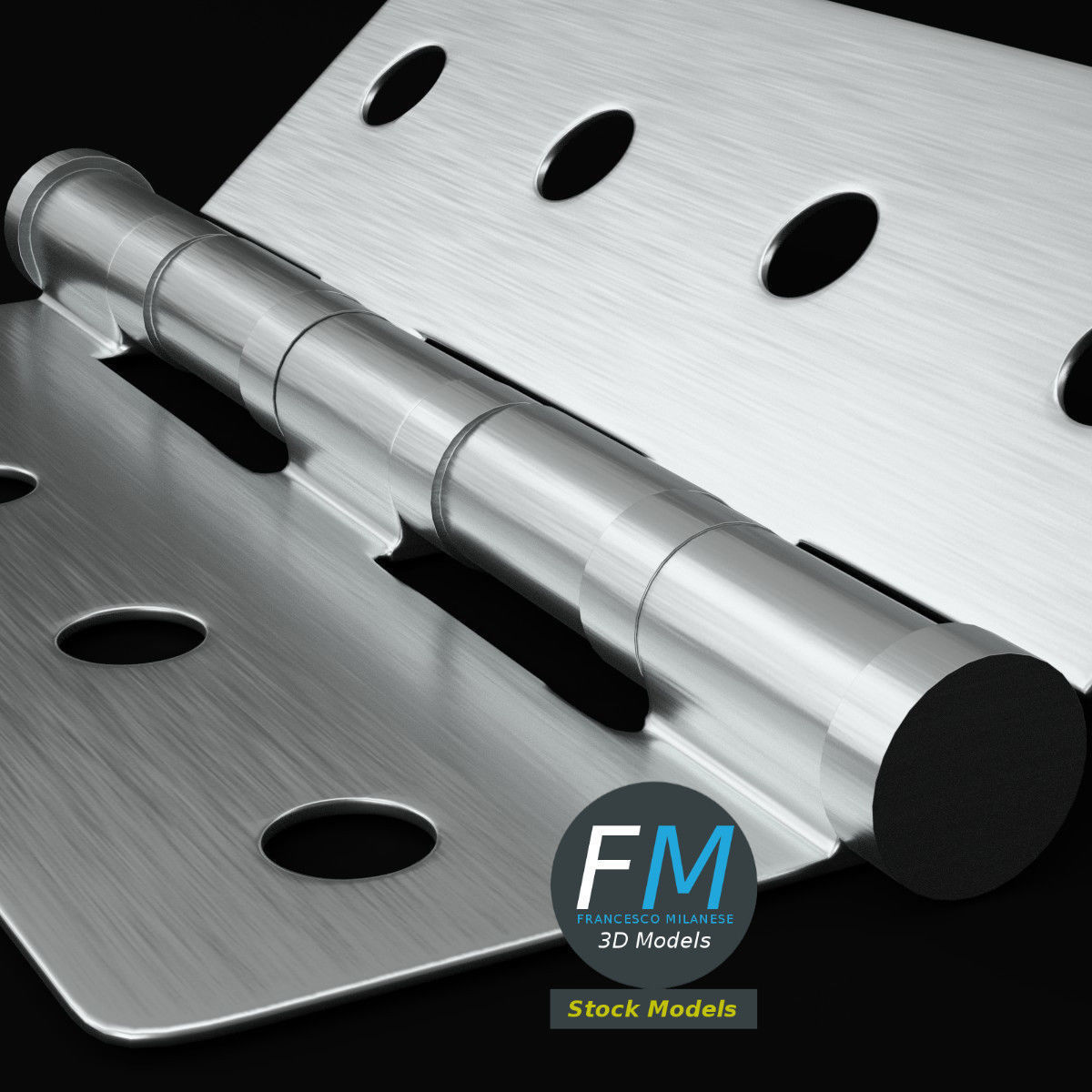 Door hinge 3D model_5