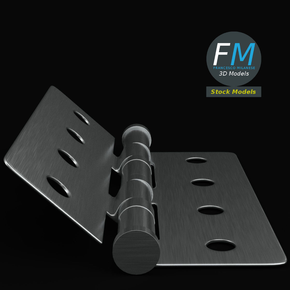 Door hinge 3D model_4