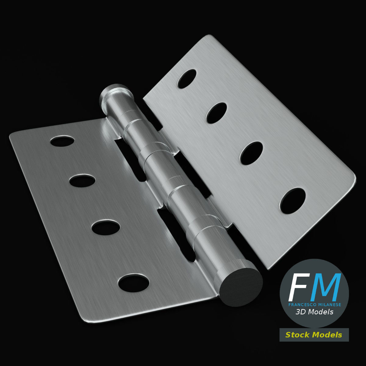 Door hinge 3D model_2