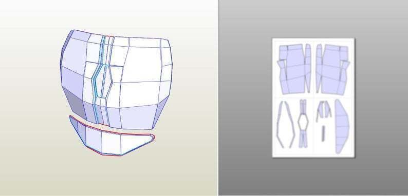 The Mandalorian 2019 armor Pepakura PDO PDF  3D print model_3