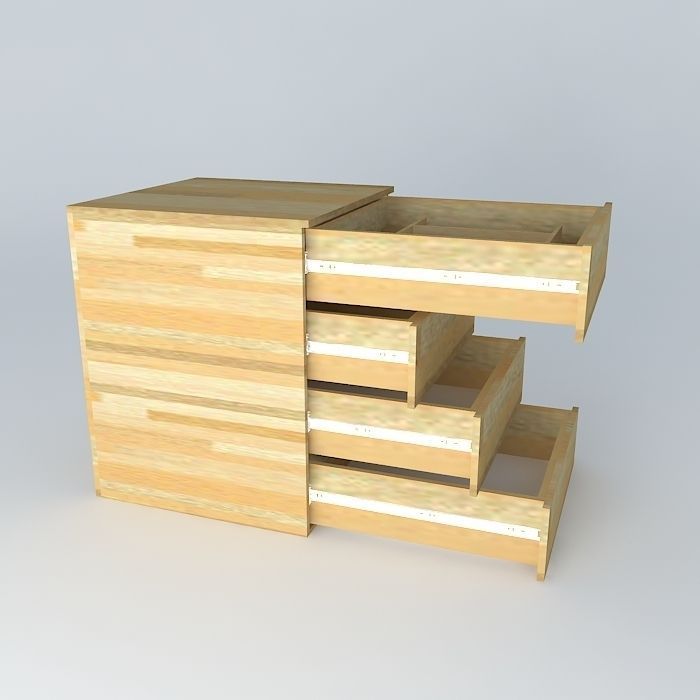 Drawers with telescopic slides Free 3D model_1