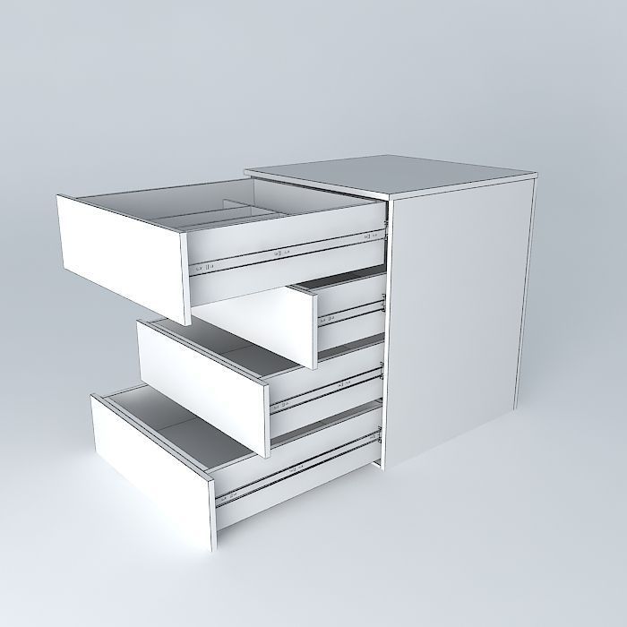 Drawers with telescopic slides Free 3D model_3