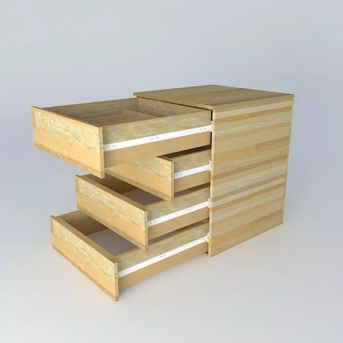 Drawers with telescopic slides Free 3D model_0