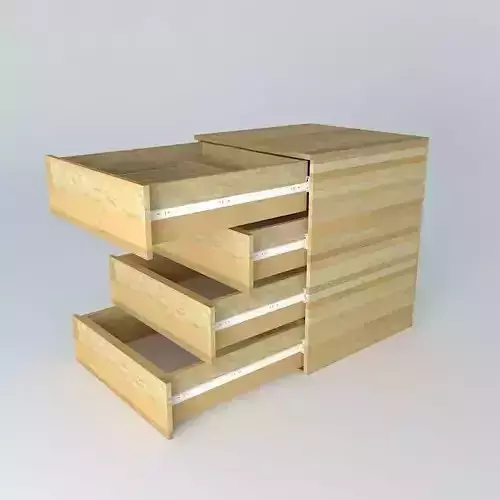 Drawers with telescopic slides Free 3D model