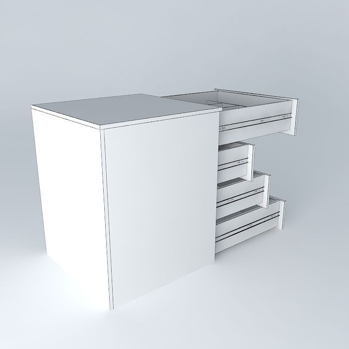 Drawers with telescopic slides Free 3D model_4