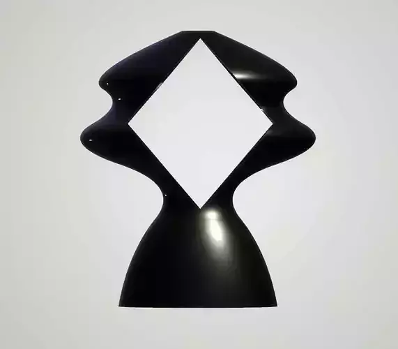 Modern Dual Heads Sculpture 