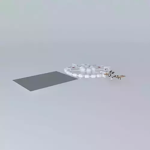 BTE Orbital Construction Facility with ISS Free 3D model