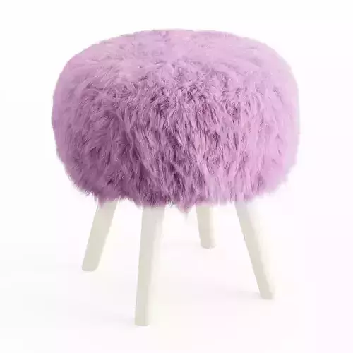 Faux Fur Stool 3D model