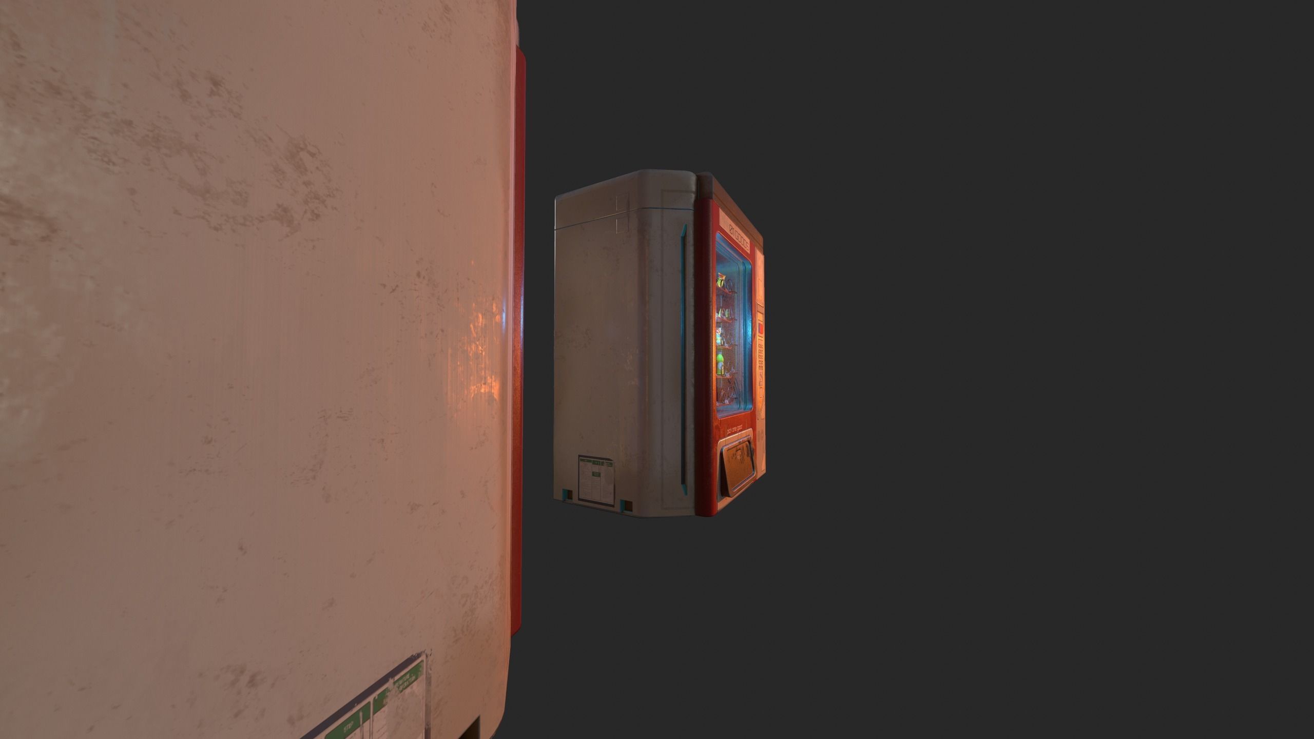 Sci-Fi Vending Machine And Snacks props Free low-poly 3D model_2