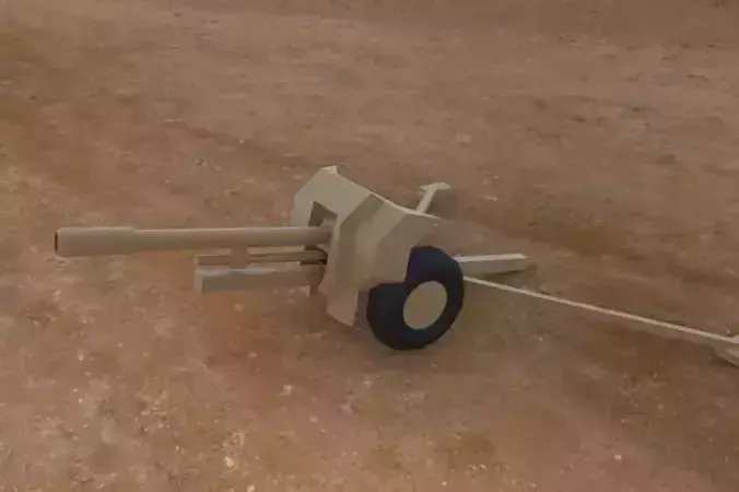 AT GUN Low-poly 3D model