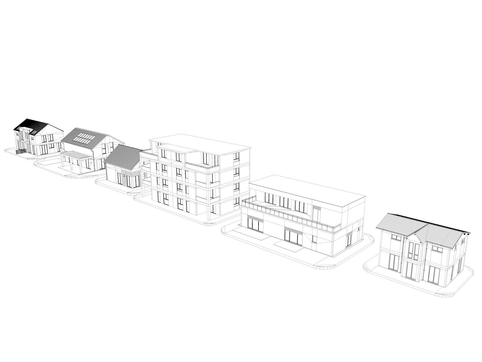 Modern German houses 3D model_3