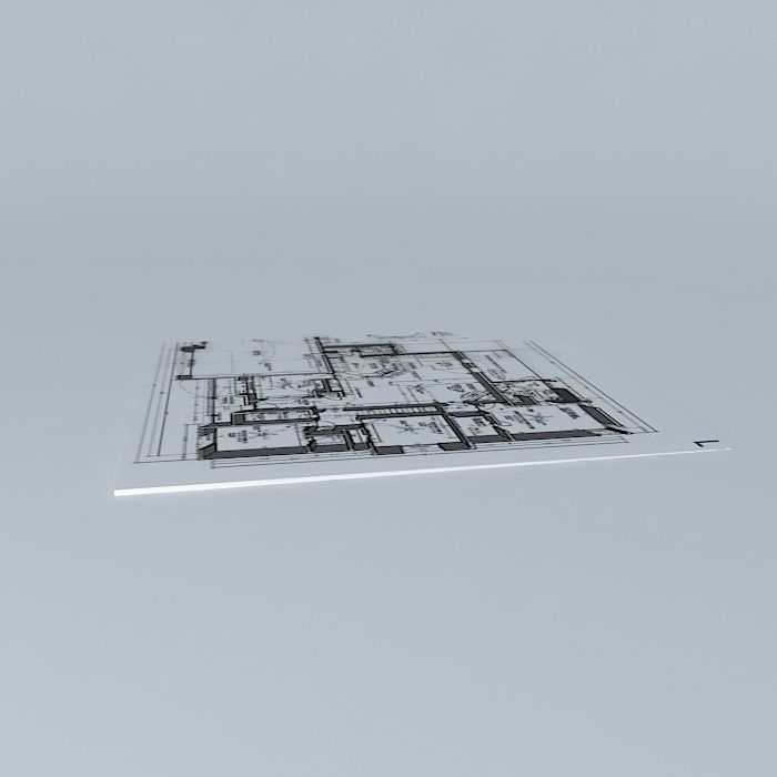 Architectural blueprint Free 3D model_2