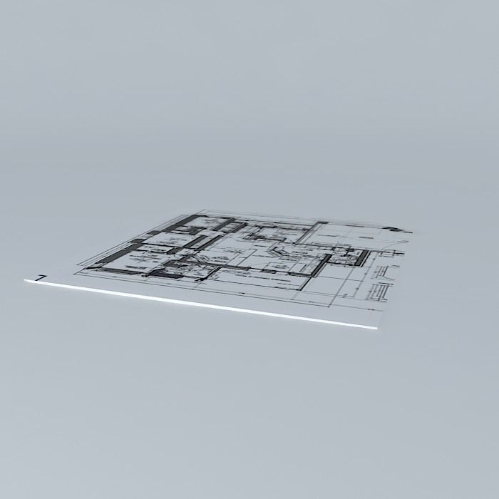Architectural blueprint Free 3D model_1