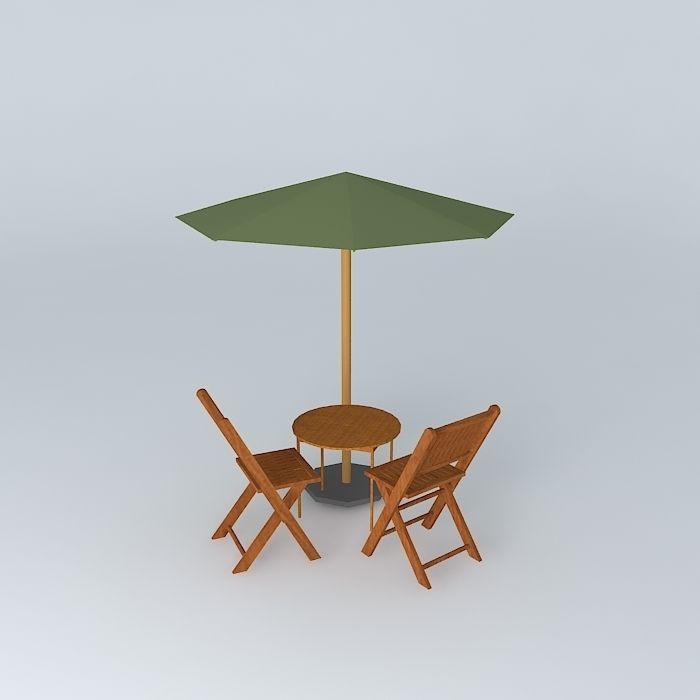 Outdoor table set free 3D Model MAX OBJ 3DS FBX STL SKP CGTrader