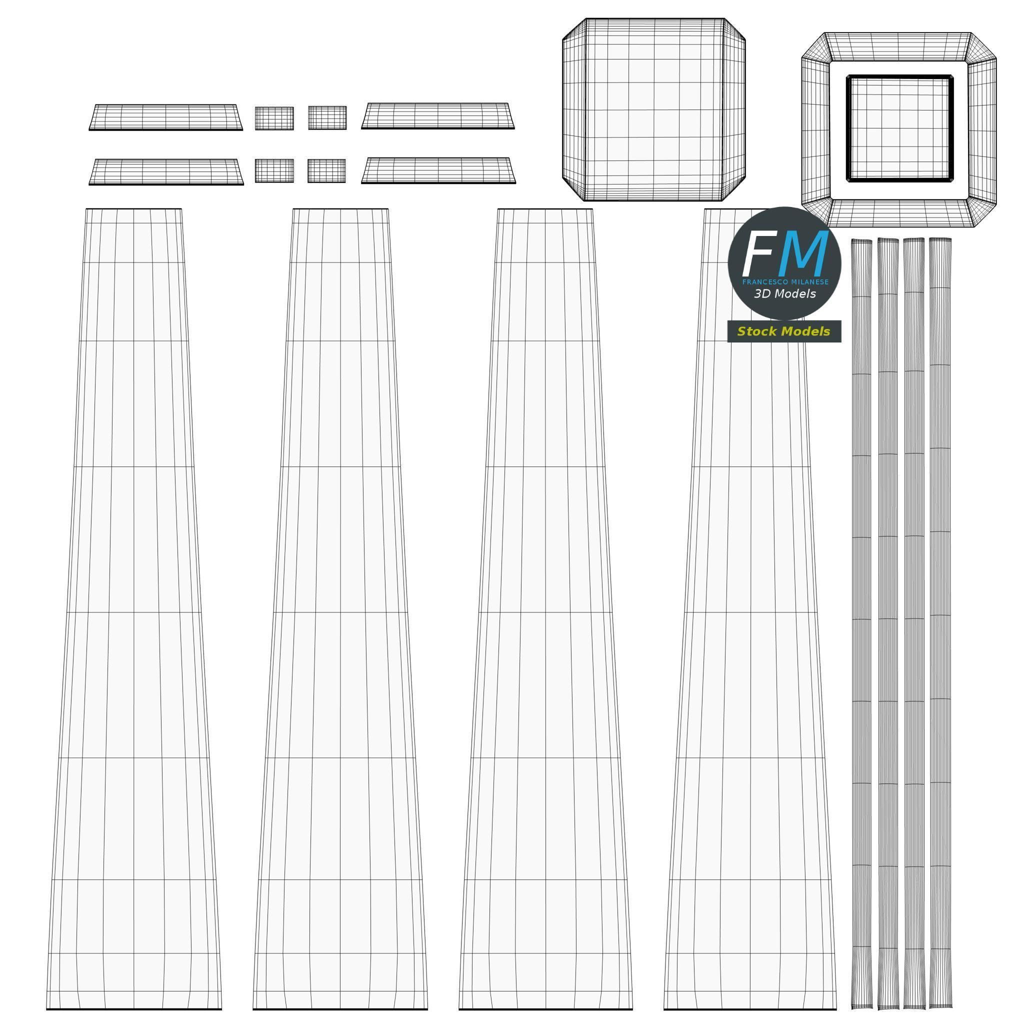 Wet floor warning signs 3D model_11