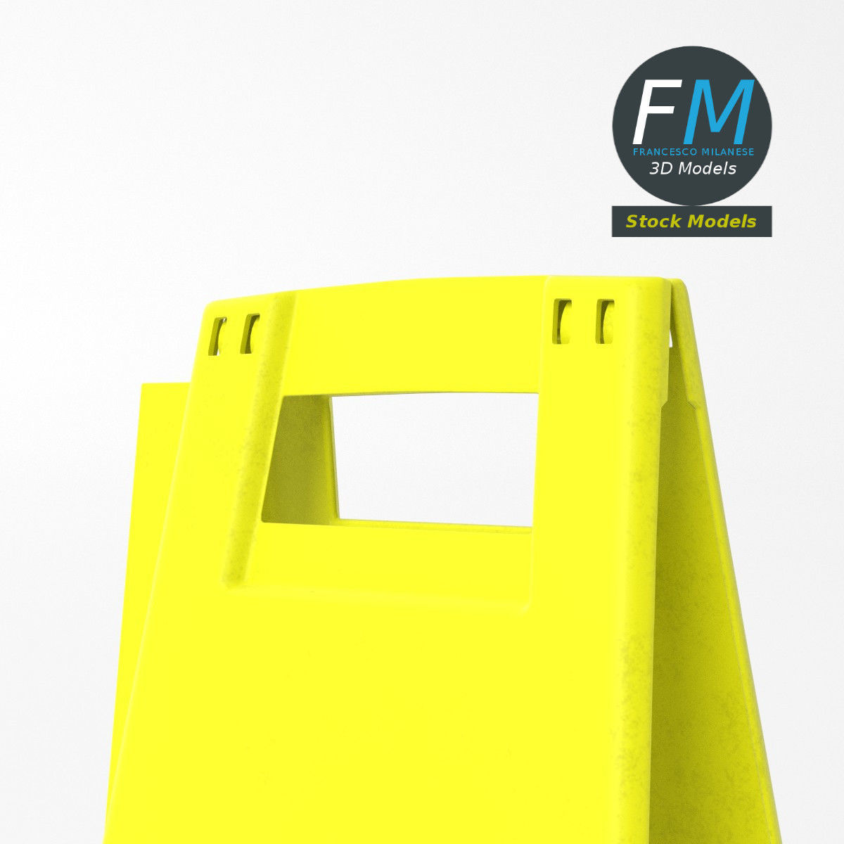 Wet floor warning signs 3D model_5