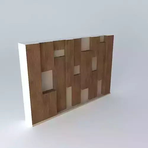 Wooden irregular wall Free 3D model