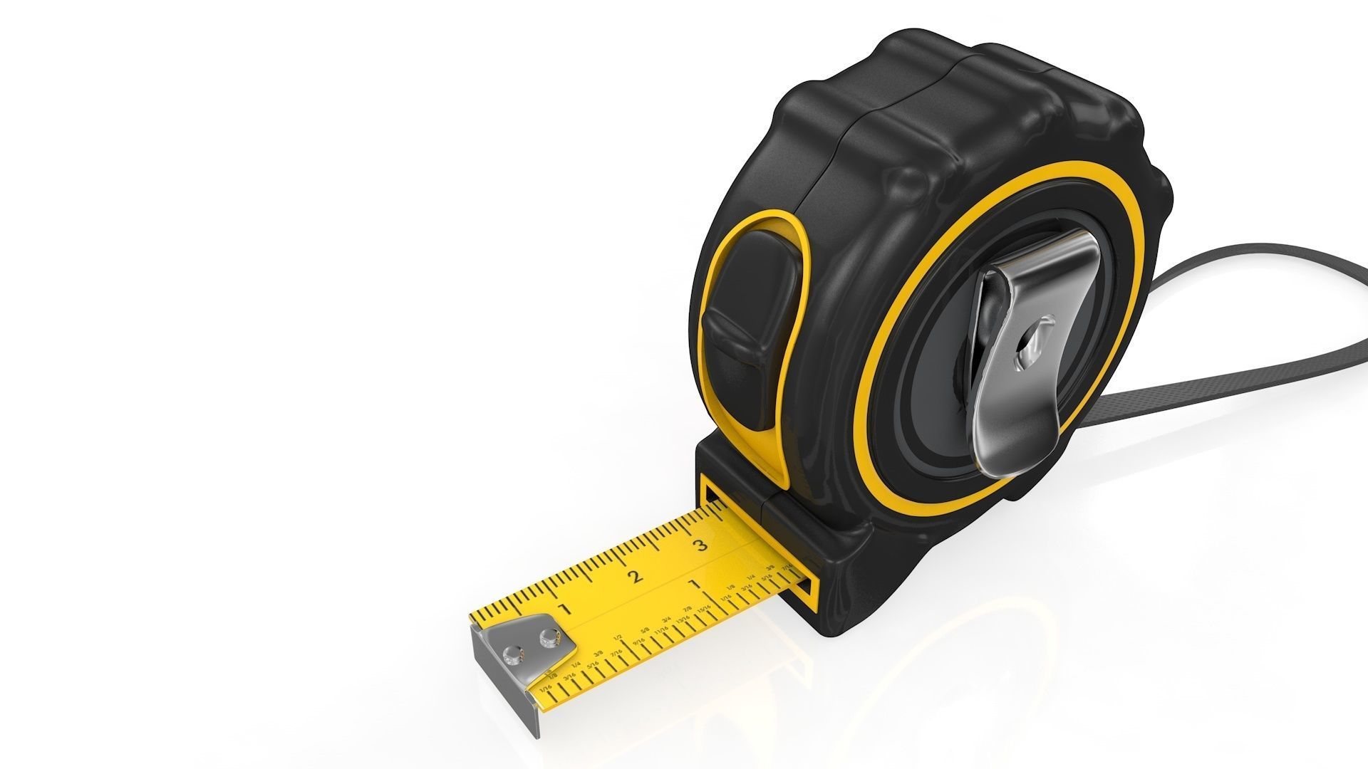 Realistic Tape Measure Animated Meter and Inch 3D model_19