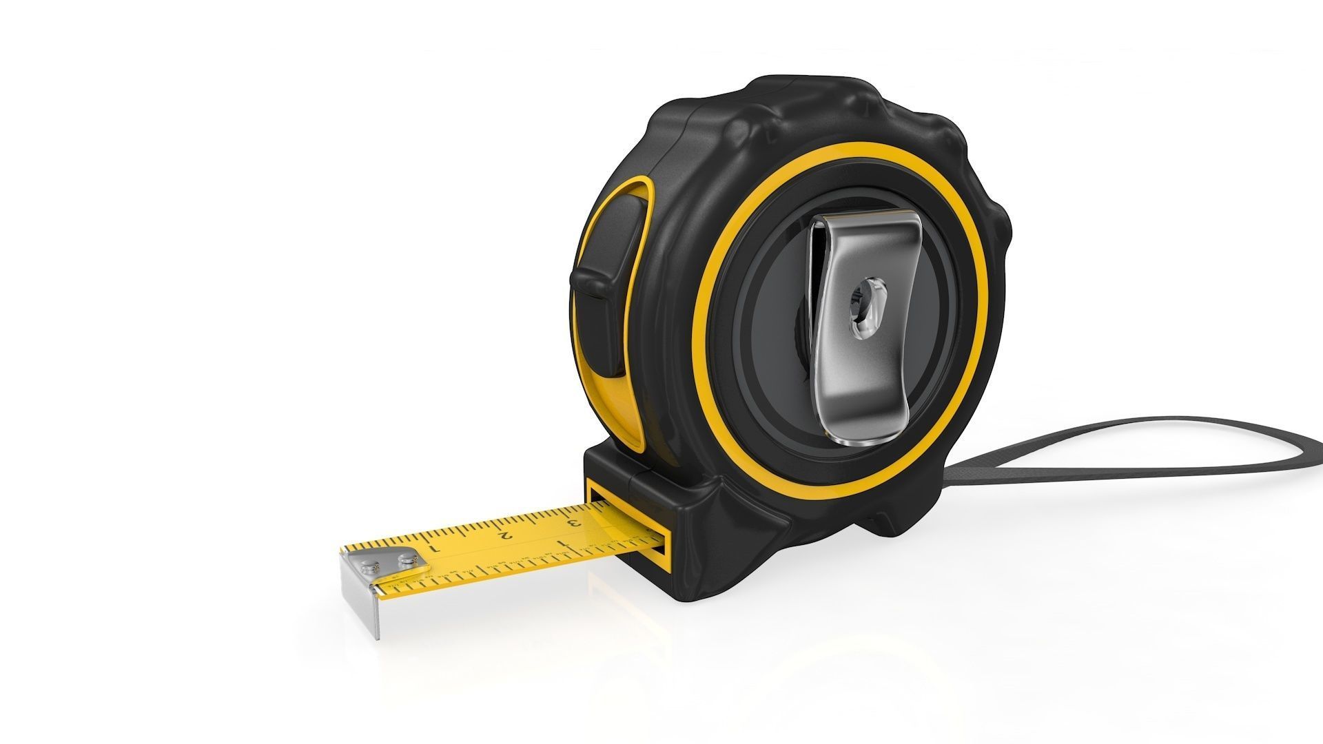 Realistic Tape Measure Animated Meter and Inch 3D model_1
