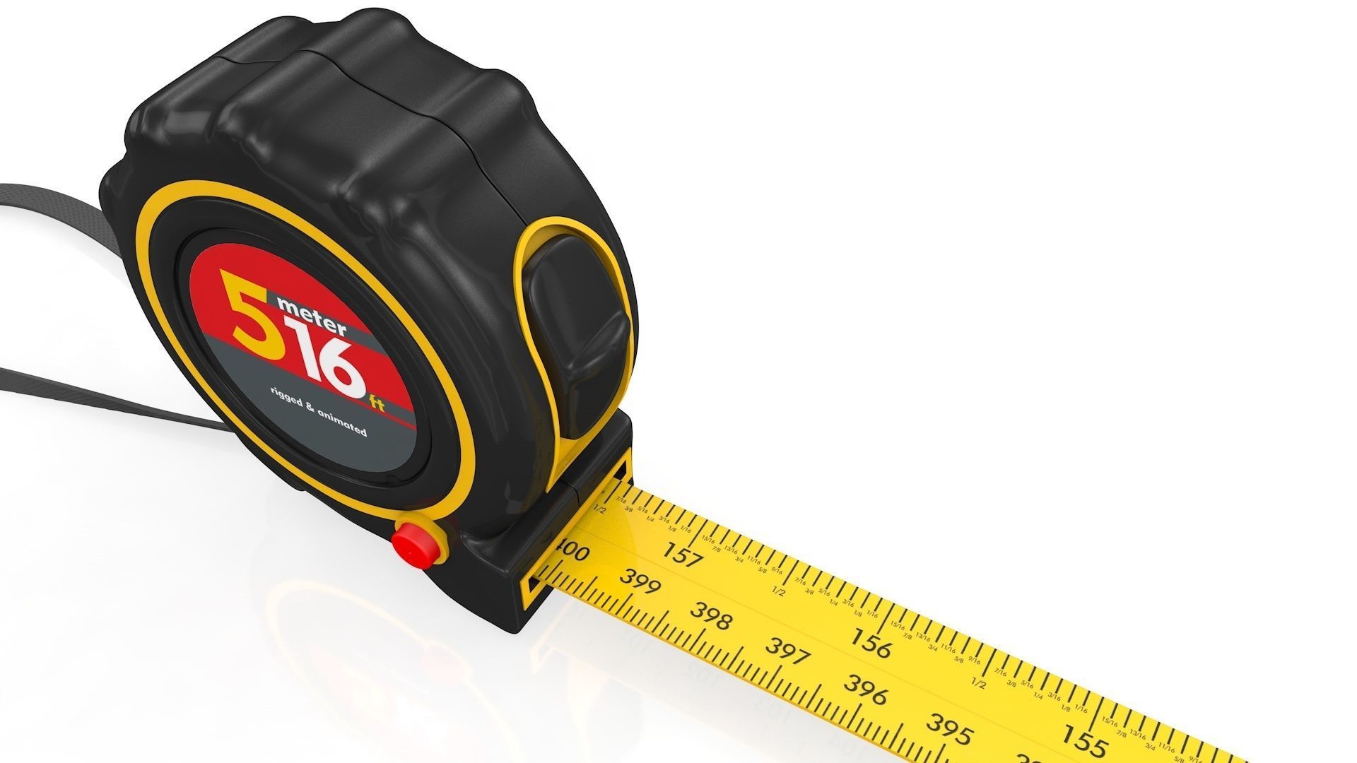 Realistic Tape Measure Animated Meter and Inch 3D model_14