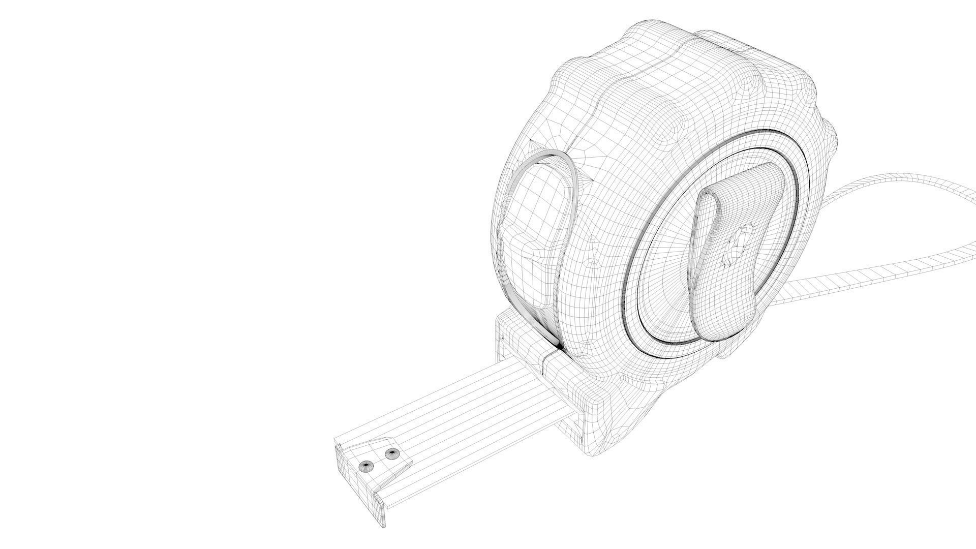 Realistic Tape Measure Animated Meter and Inch 3D model_22