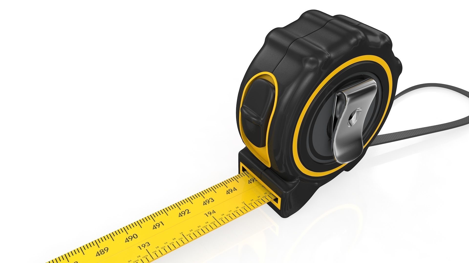 Realistic Tape Measure Animated Meter and Inch 3D model_18