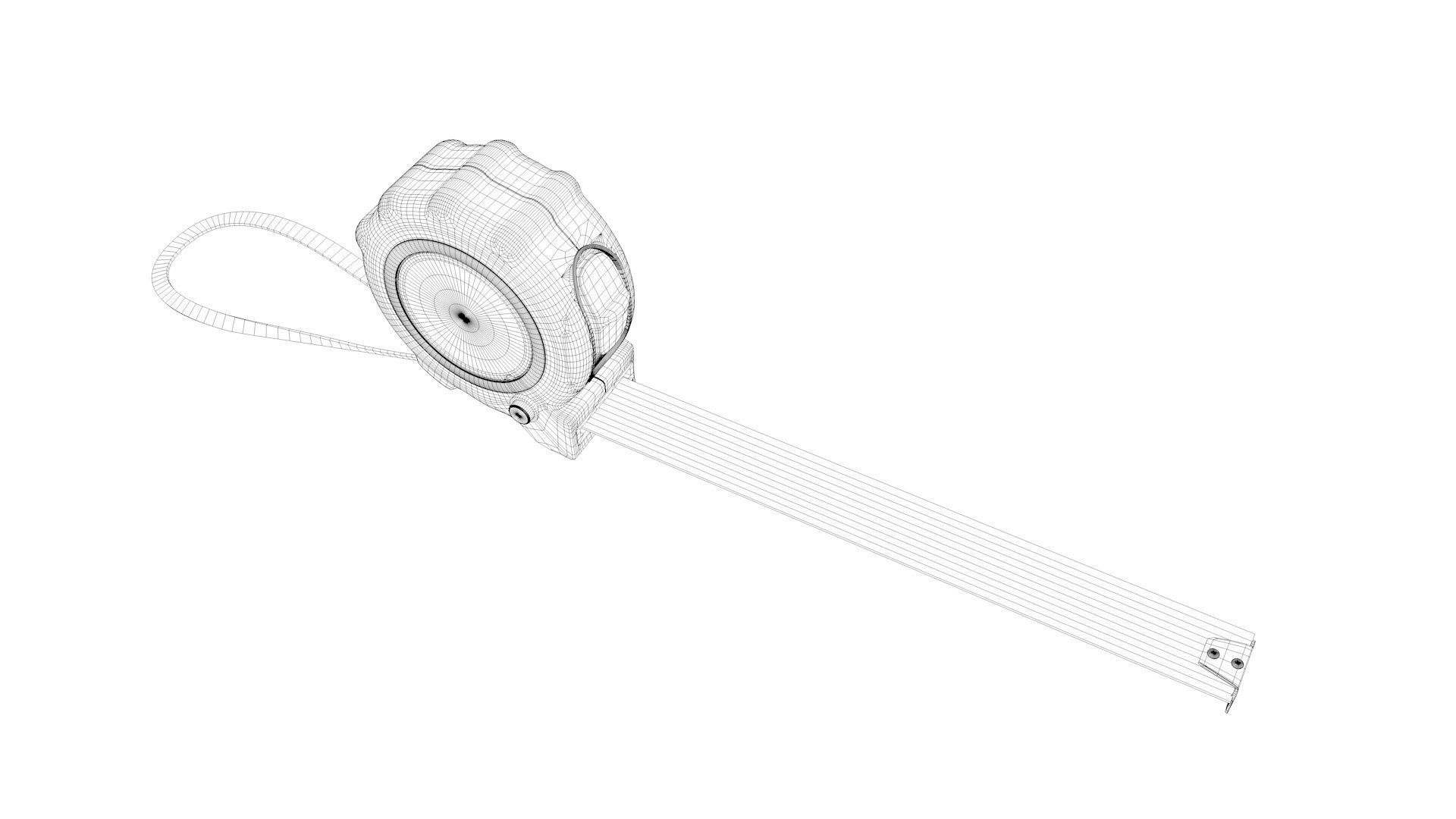 Realistic Tape Measure Animated Meter and Inch 3D model_21