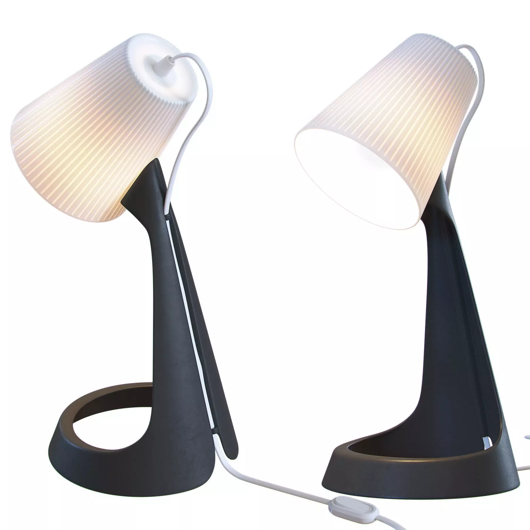 SVALLET two table lamps with base and shade 3D model