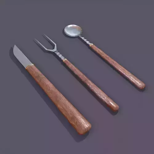 Medieval Cutlery  Free low-poly 3D model