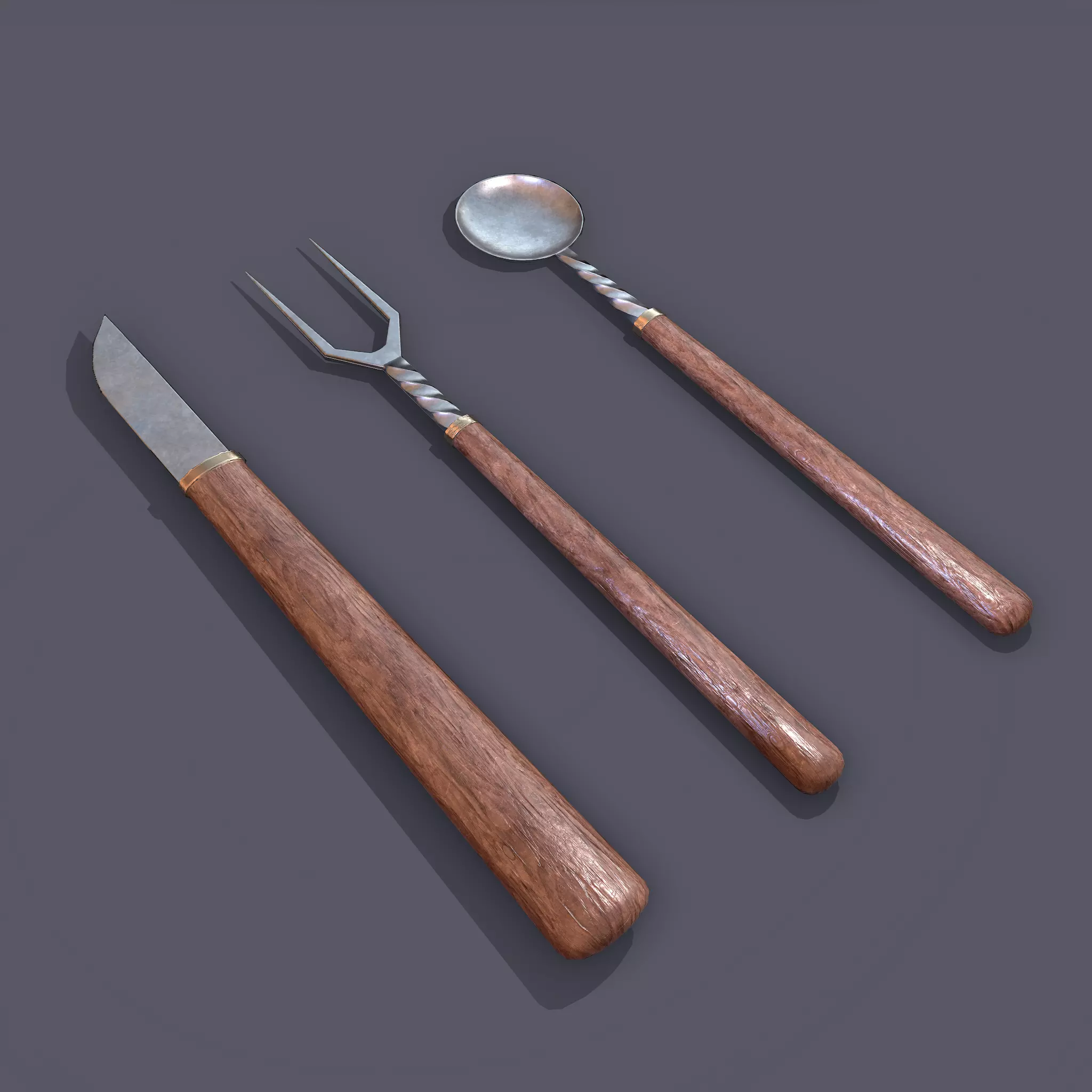 Medieval Cutlery Free low-poly 3D model