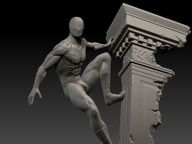 Spiderman statue fan art 3d print 3D print model