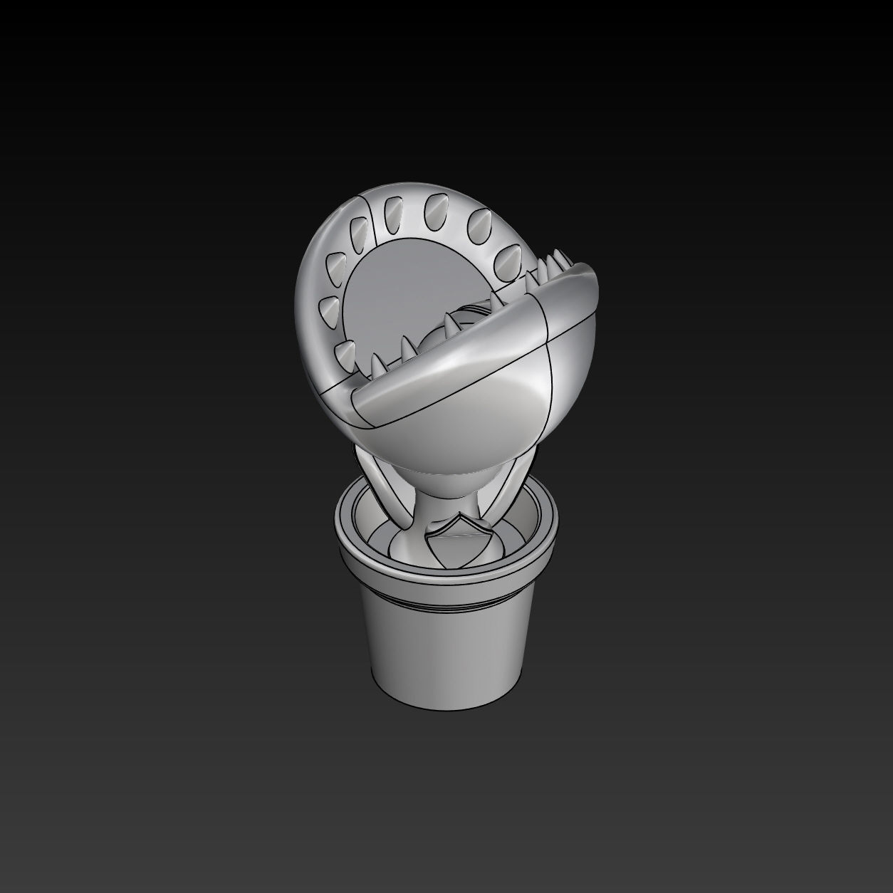 Super Mario Eating Flower 3D Print Ready Model 3D print model_20