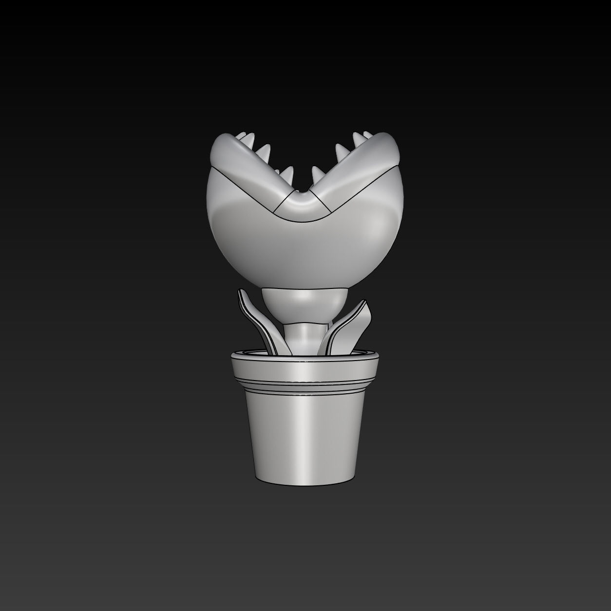 Super Mario Eating Flower 3D Print Ready Model 3D print model_2