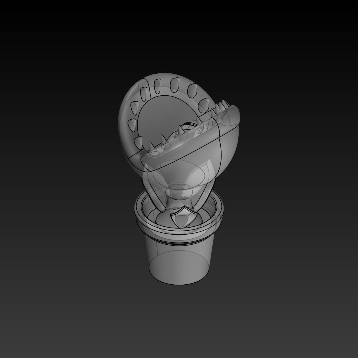 Super Mario Eating Flower 3D Print Ready Model 3D print model_14