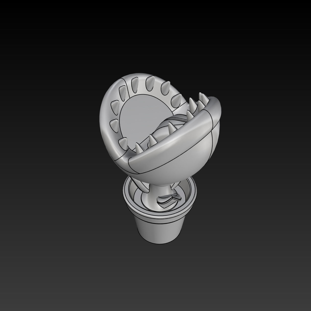 Super Mario Eating Flower 3D Print Ready Model 3D print model_7