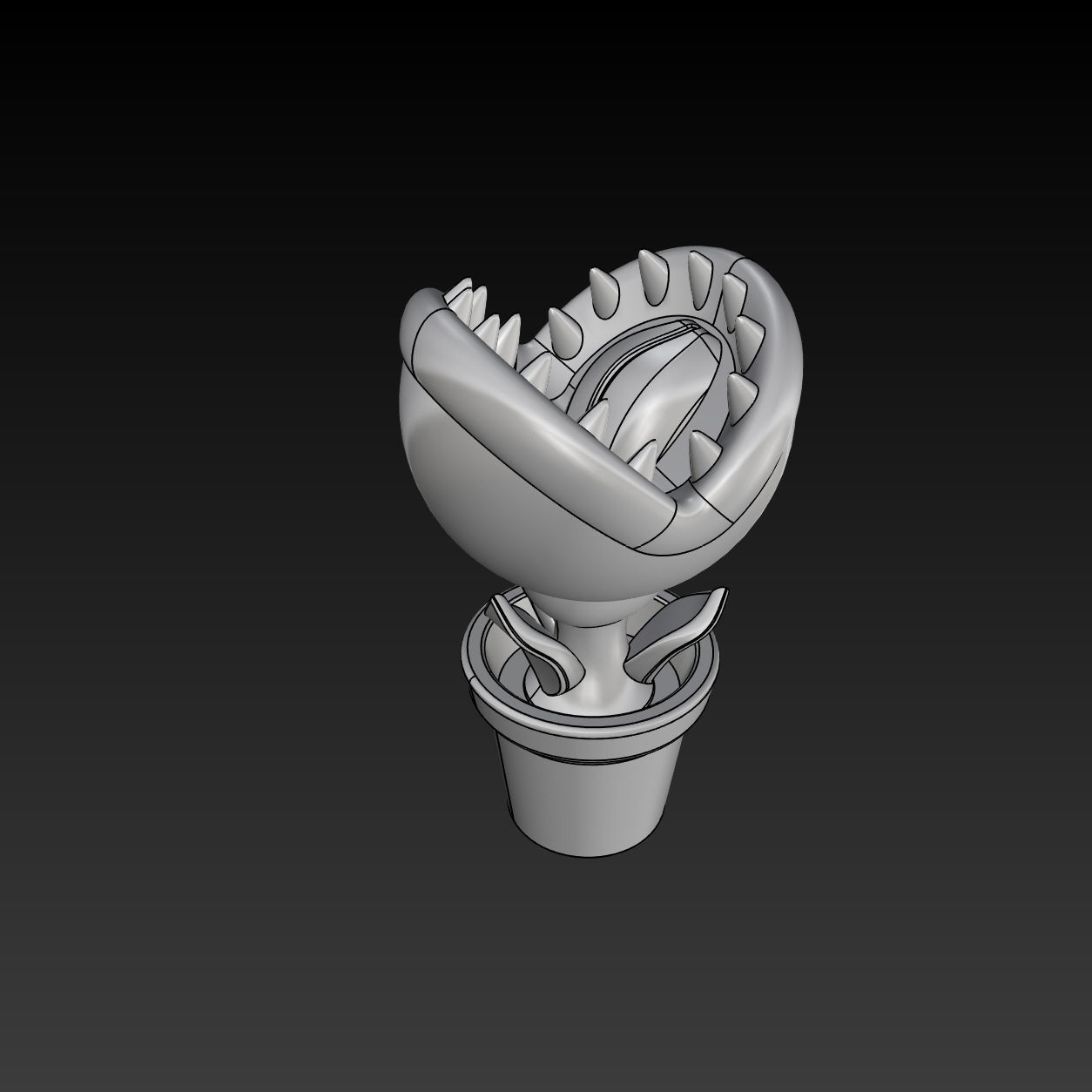 Super Mario Eating Flower 3D Print Ready Model 3D print model_6