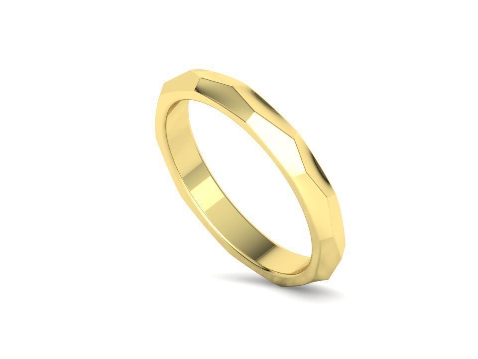 Hammered Wedding band ring 3mm wide 3dmodel 3D print model_35