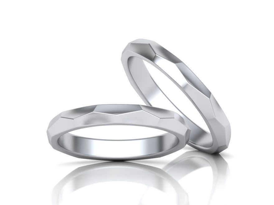 Hammered Wedding band ring 3mm wide 3dmodel 3D print model_4