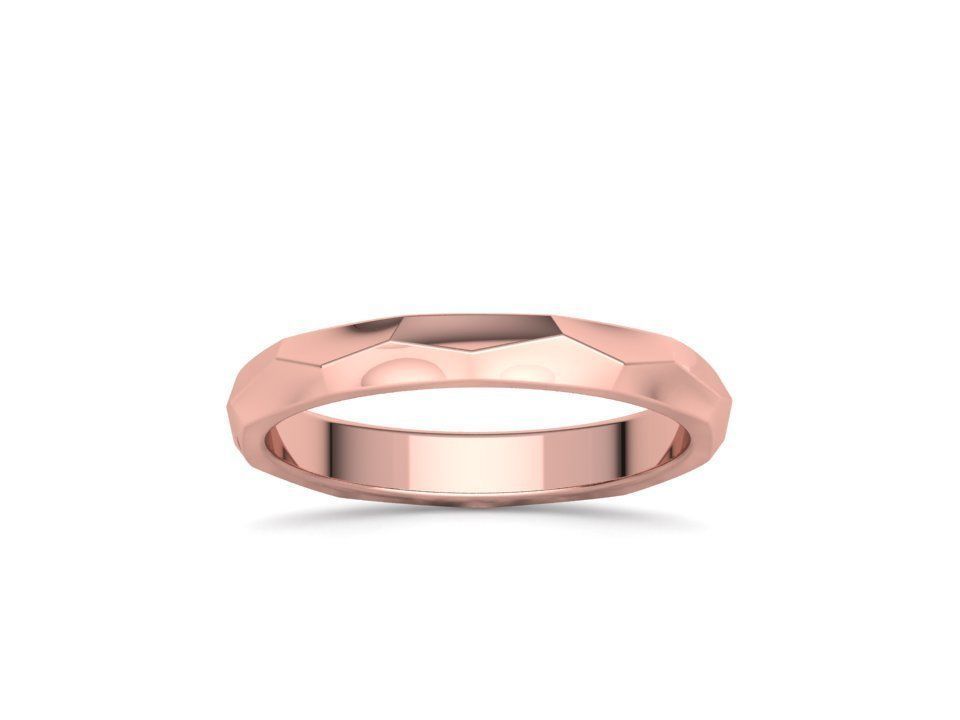 Hammered Wedding band ring 3mm wide 3dmodel 3D print model_24